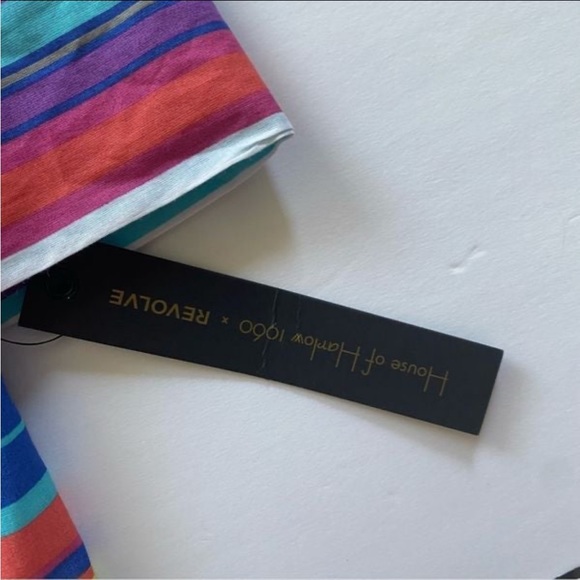 ❤️ House of Harlow 1960 x Revolve Hugh Jumpsuit in Multi Stripe Size Small NWOT - Picture 5 of 7